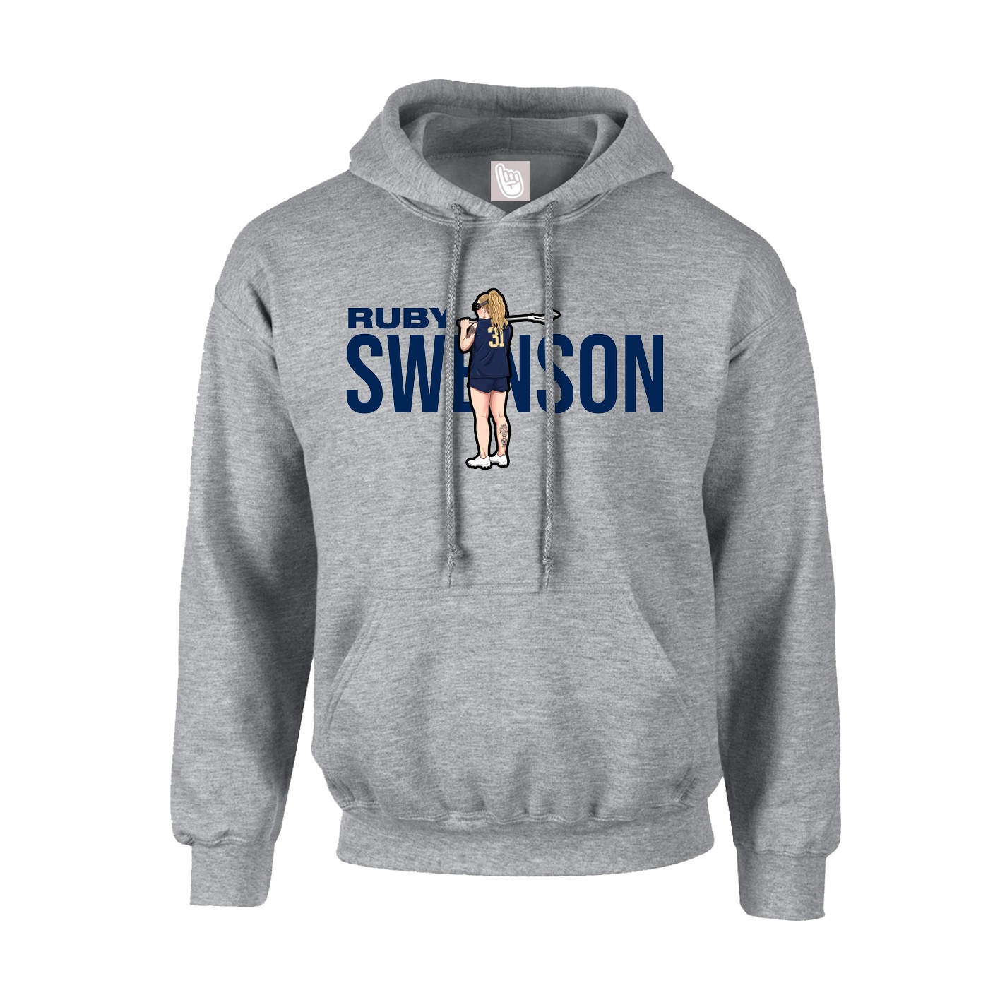 Youth Hoodie — Player Name in Grey