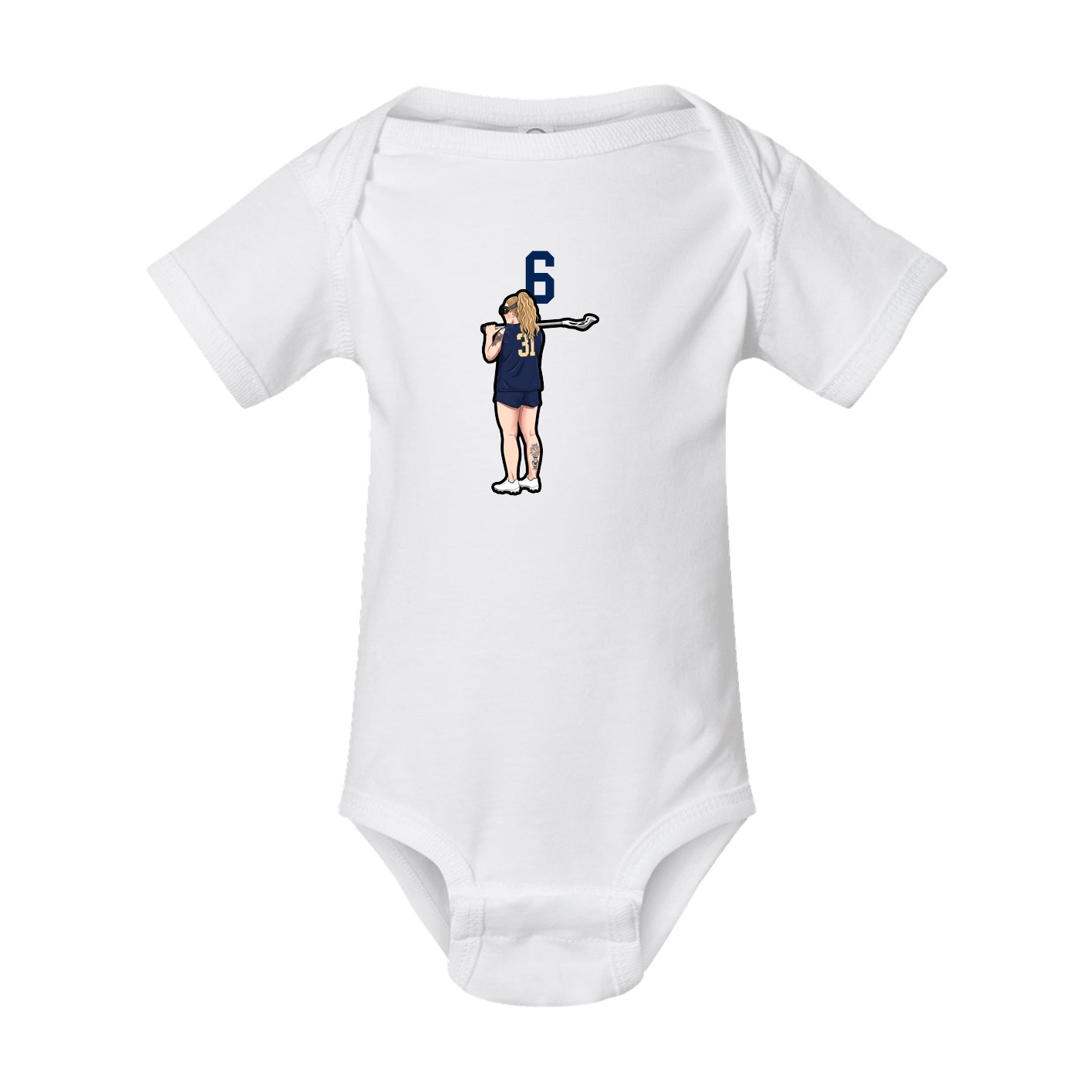 Baby Onesie — Number Top in White