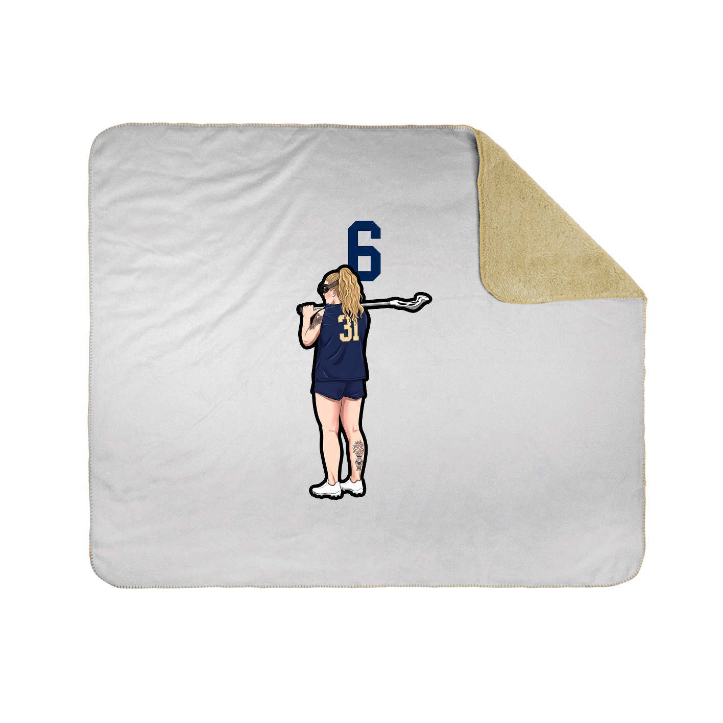 Throw Blanket — Number Top in White