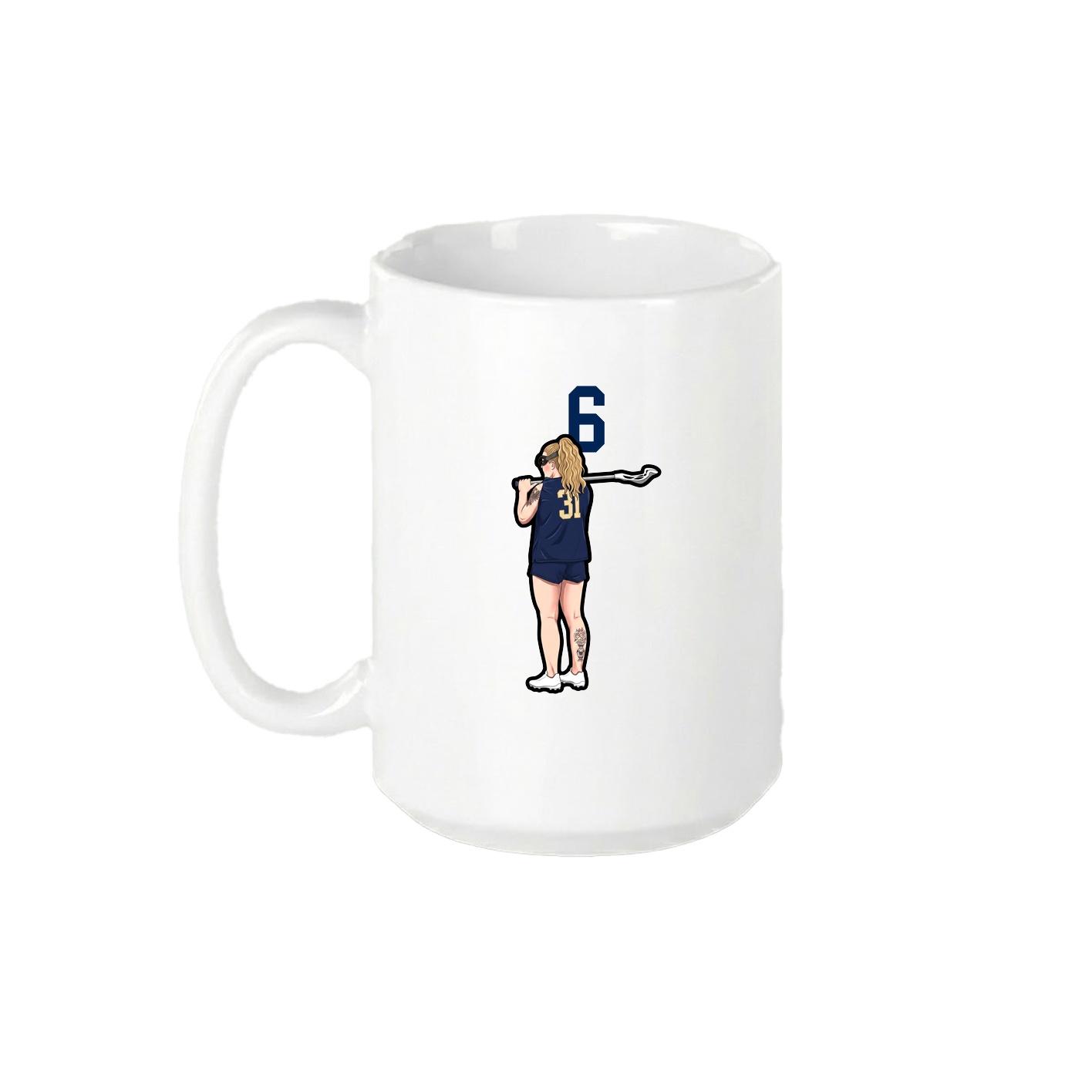 15oz Coffee Mug — Number Top in White