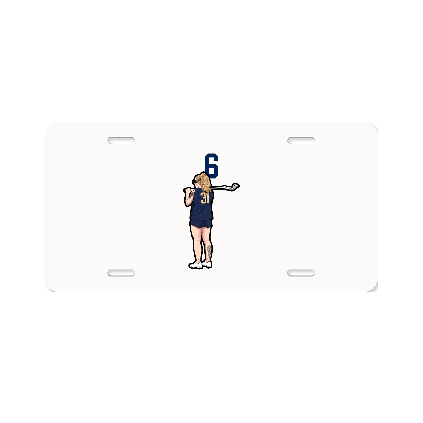 License Plate — Number Top in Classic