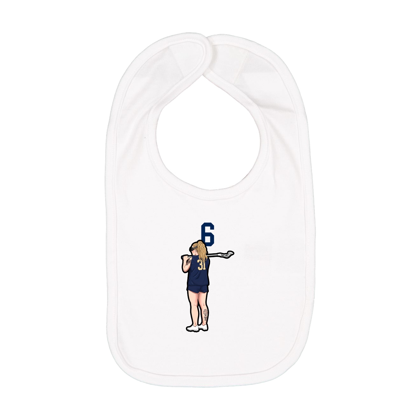 Infant Bib — Number Top in White