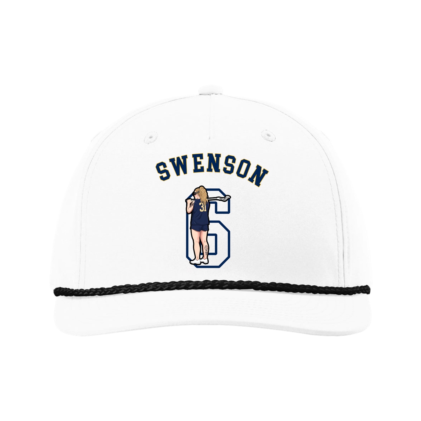 Five-Panel Classic Rope Cap — Shirsey Arch in White