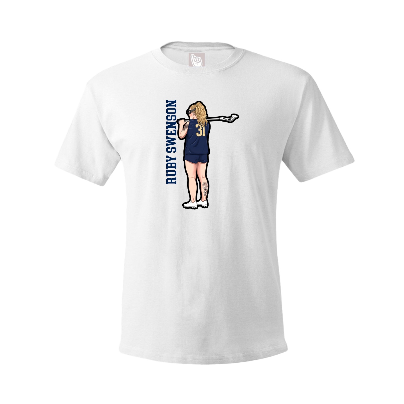 Youth Tee — Name Vertical in White