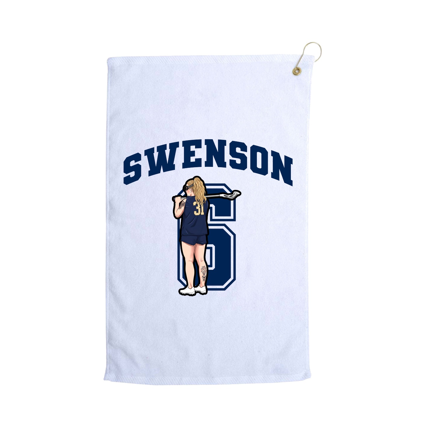 Golf Towel — Number in White