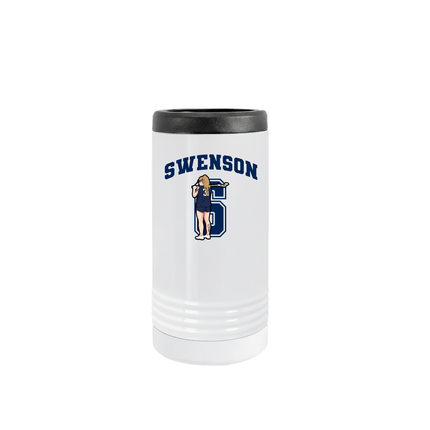 Slim Beverage Holder — Number in White
