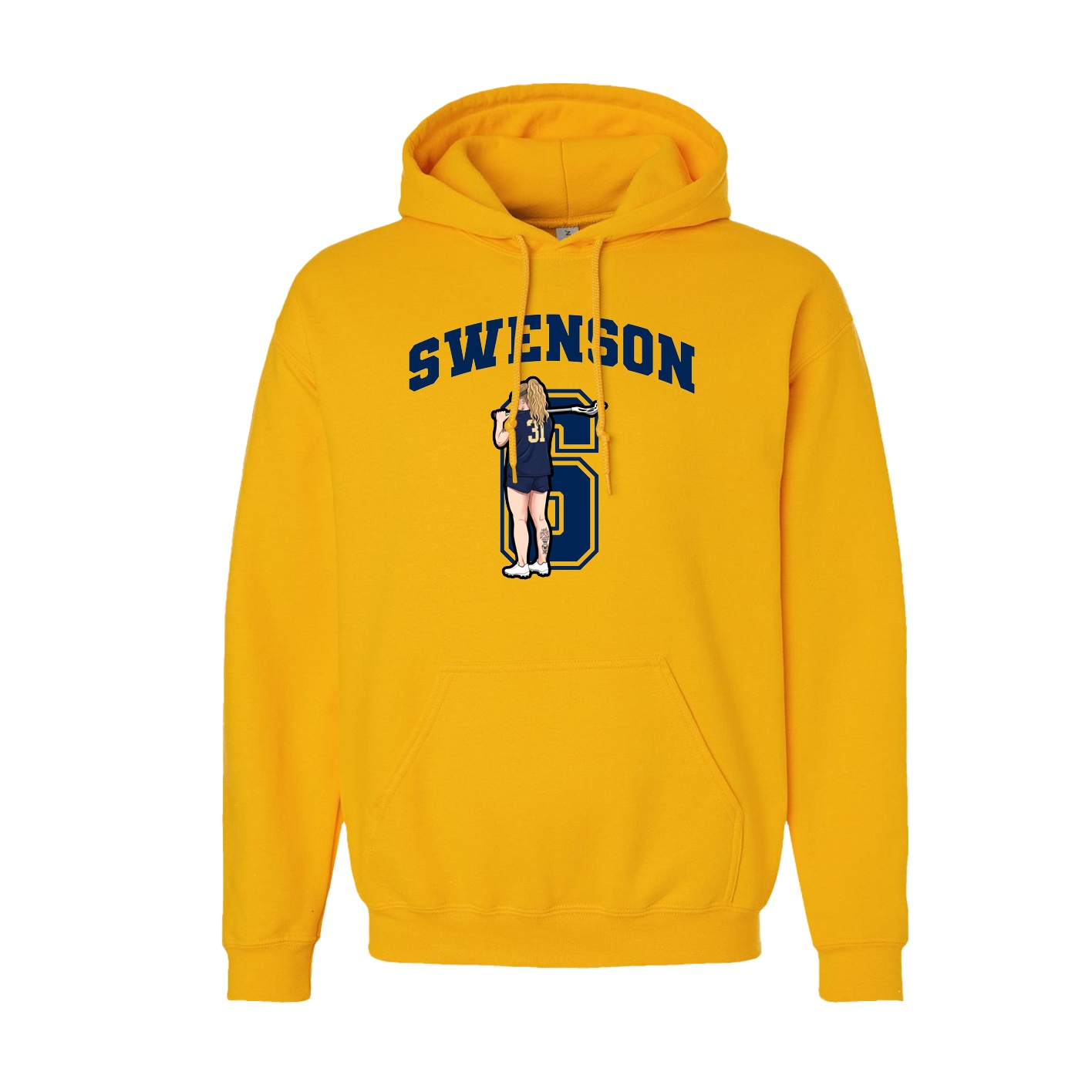 Youth Hoodie — Number in Gold
