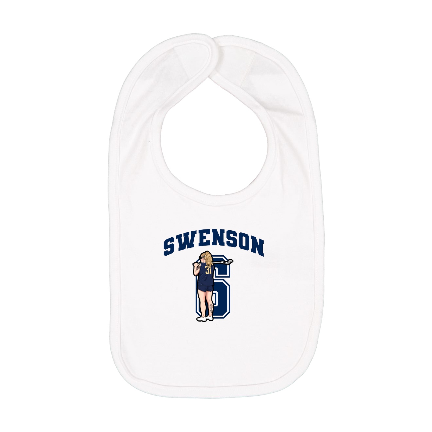 Infant Bib — Number in White