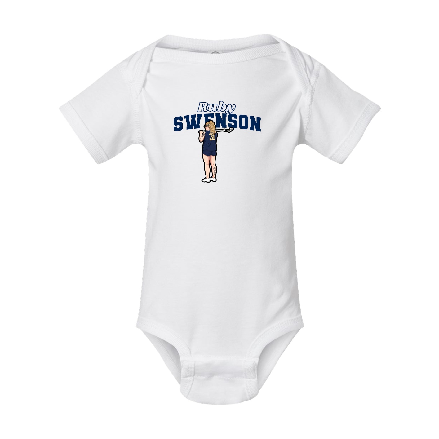 Baby Onesie — Name Arch in White