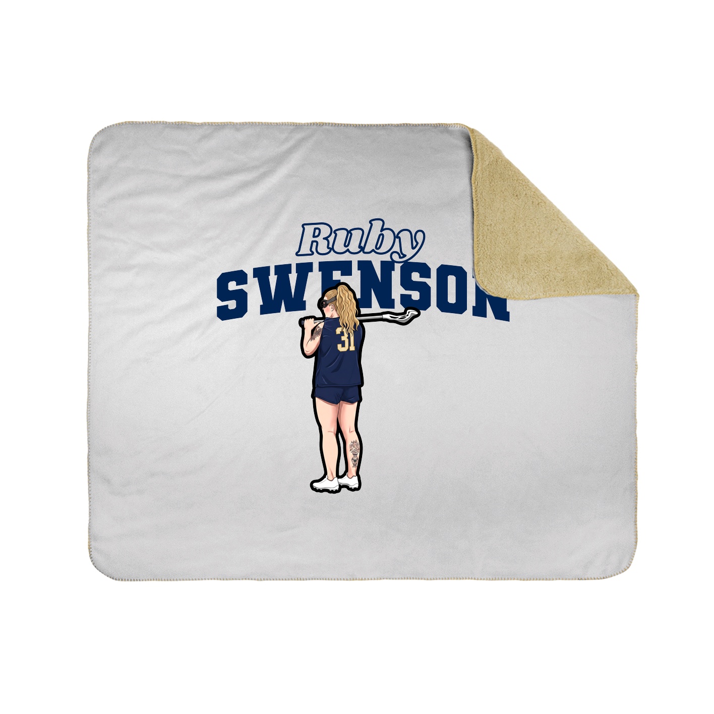 Throw Blanket — Name Arch in White