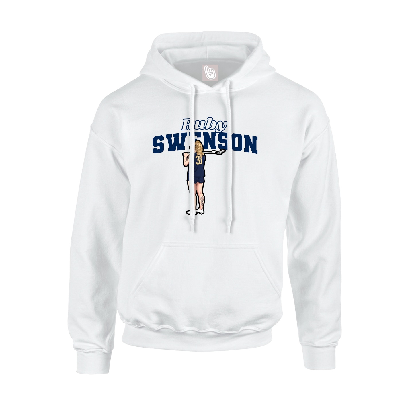 Youth Hoodie — Name Arch in White