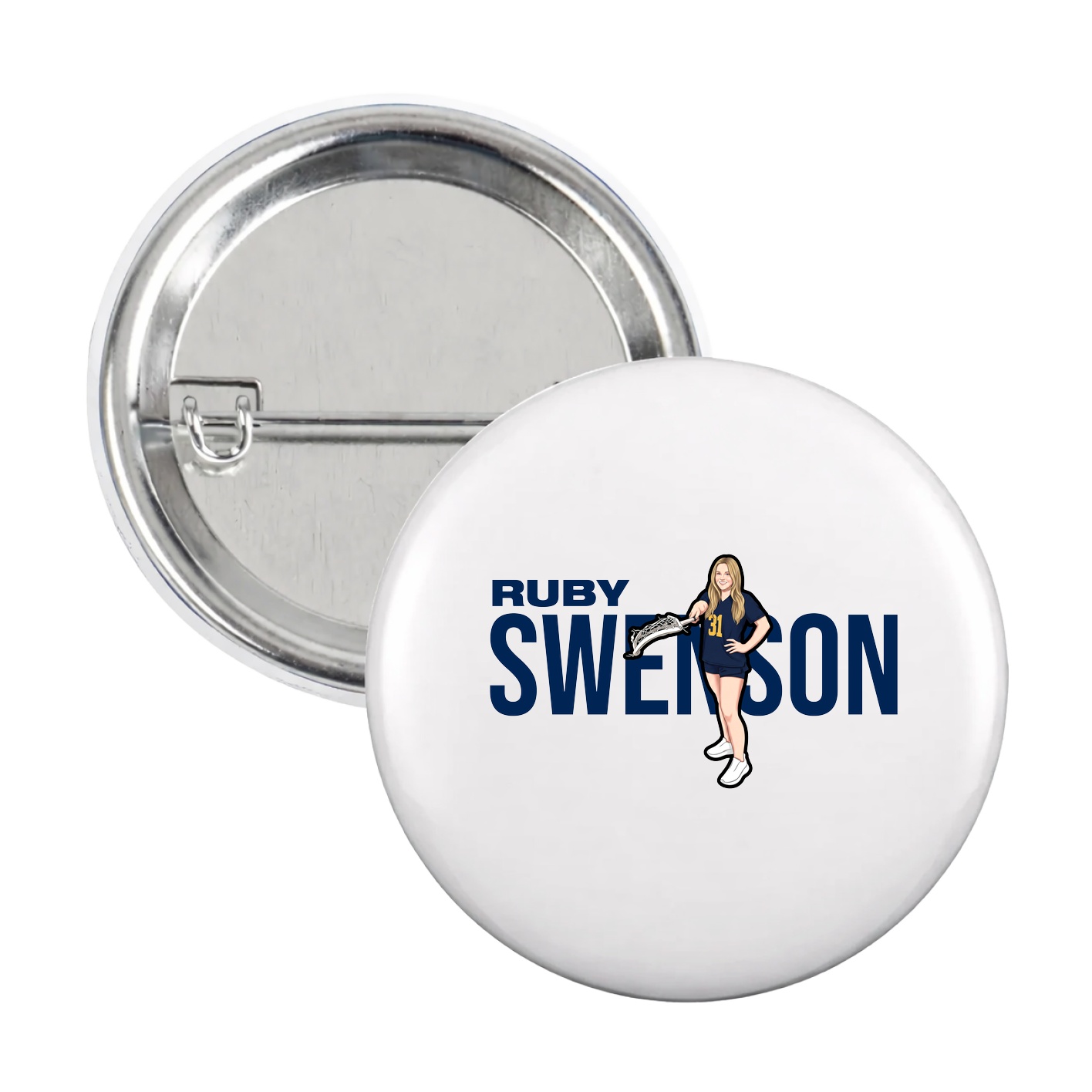 Game Day Button — Player Name in White