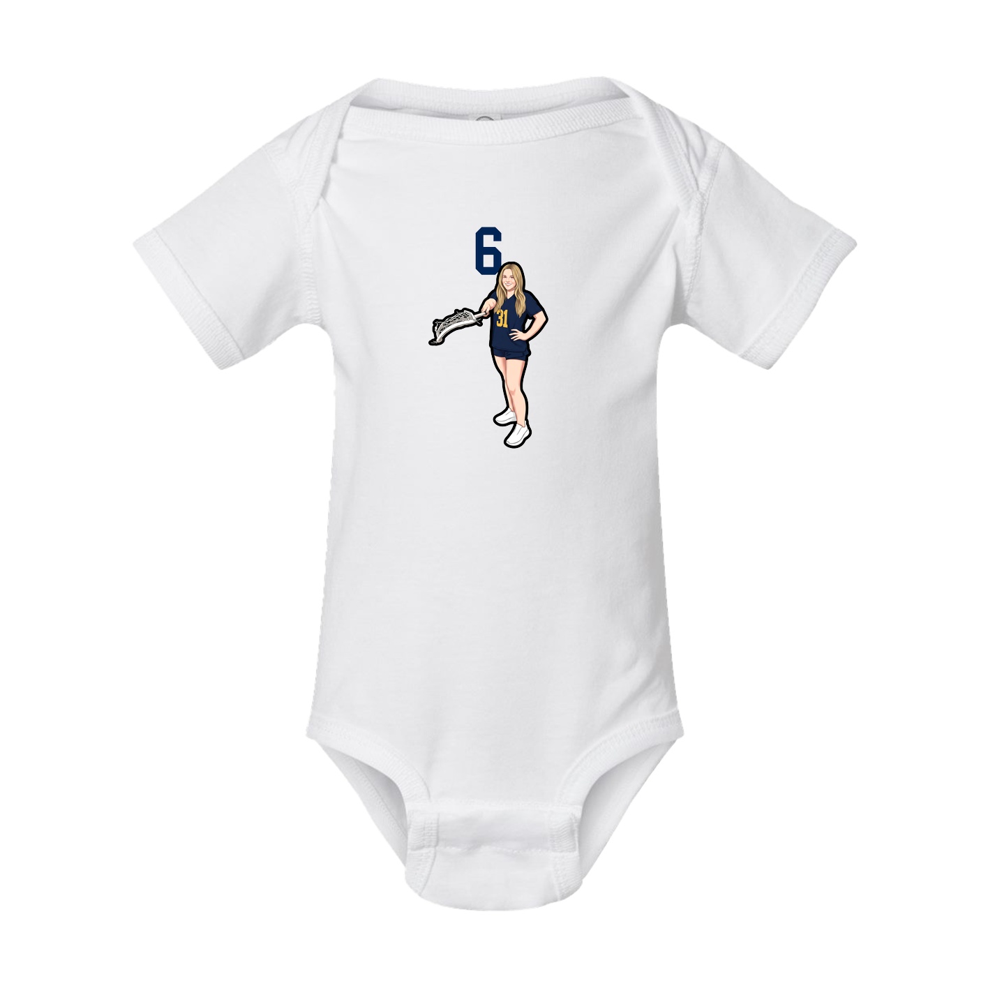 Baby Onesie — Number Top in White