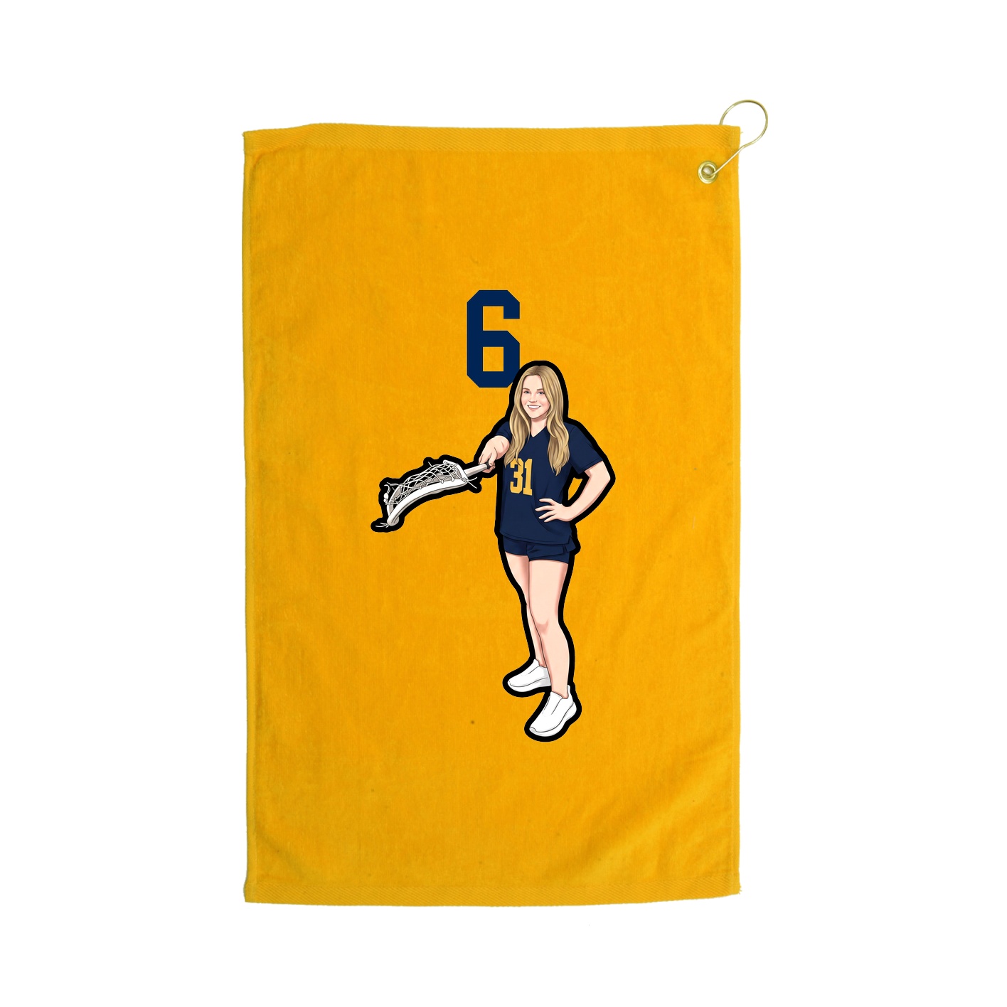 Golf Towel — Number Top in Gold