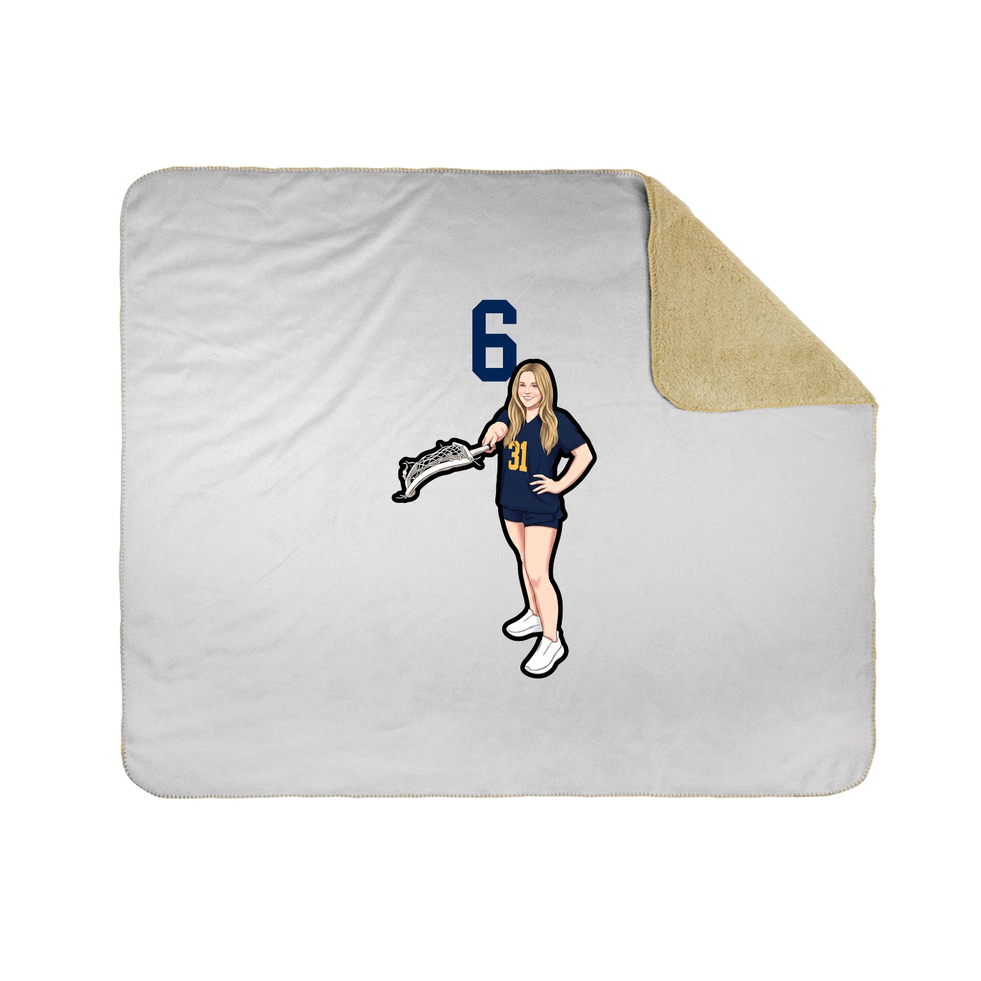 Throw Blanket — Number Top in White