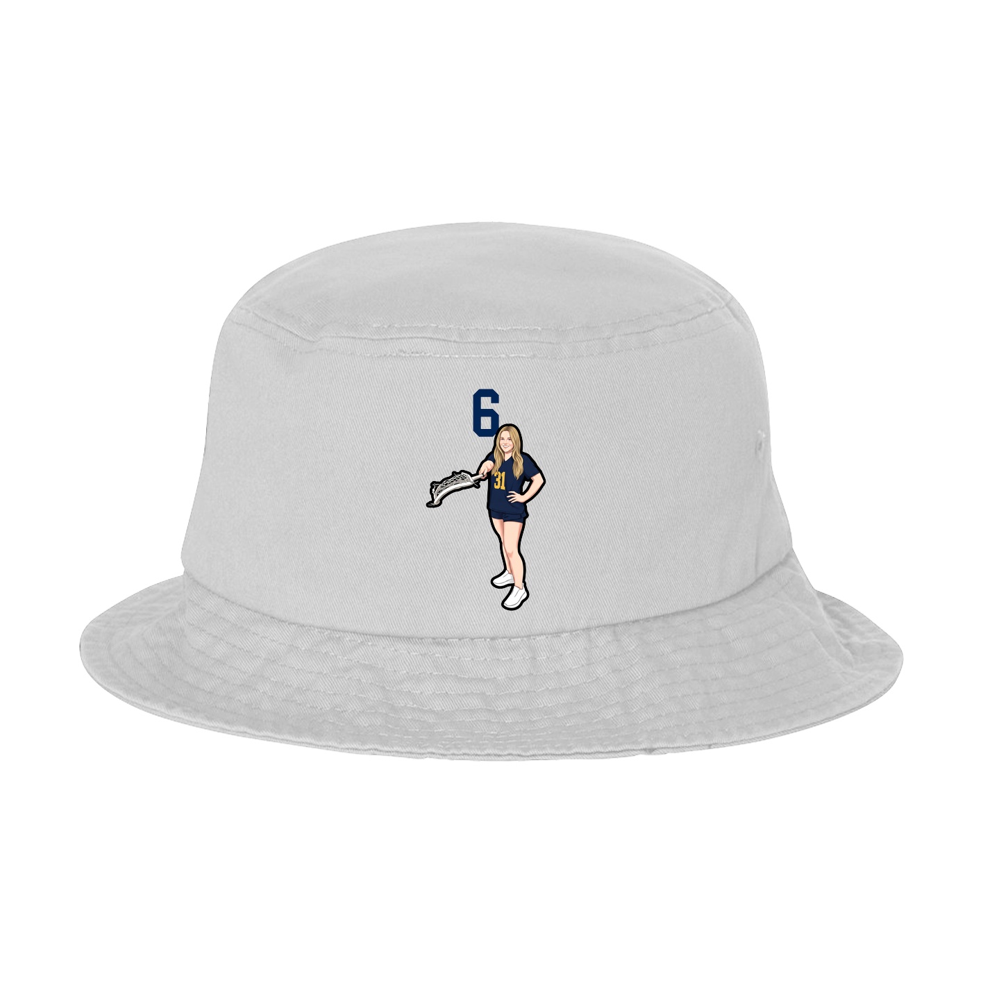 Bucket Cap — Number Top in White