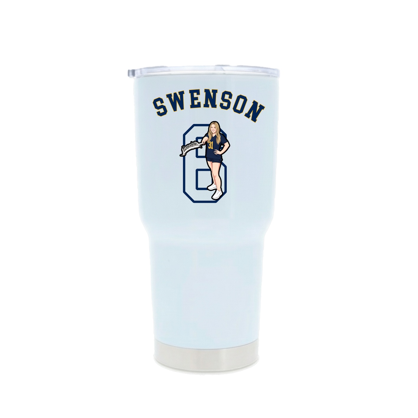 30oz Stainless Steel Tumbler — Shirsey Arch in White