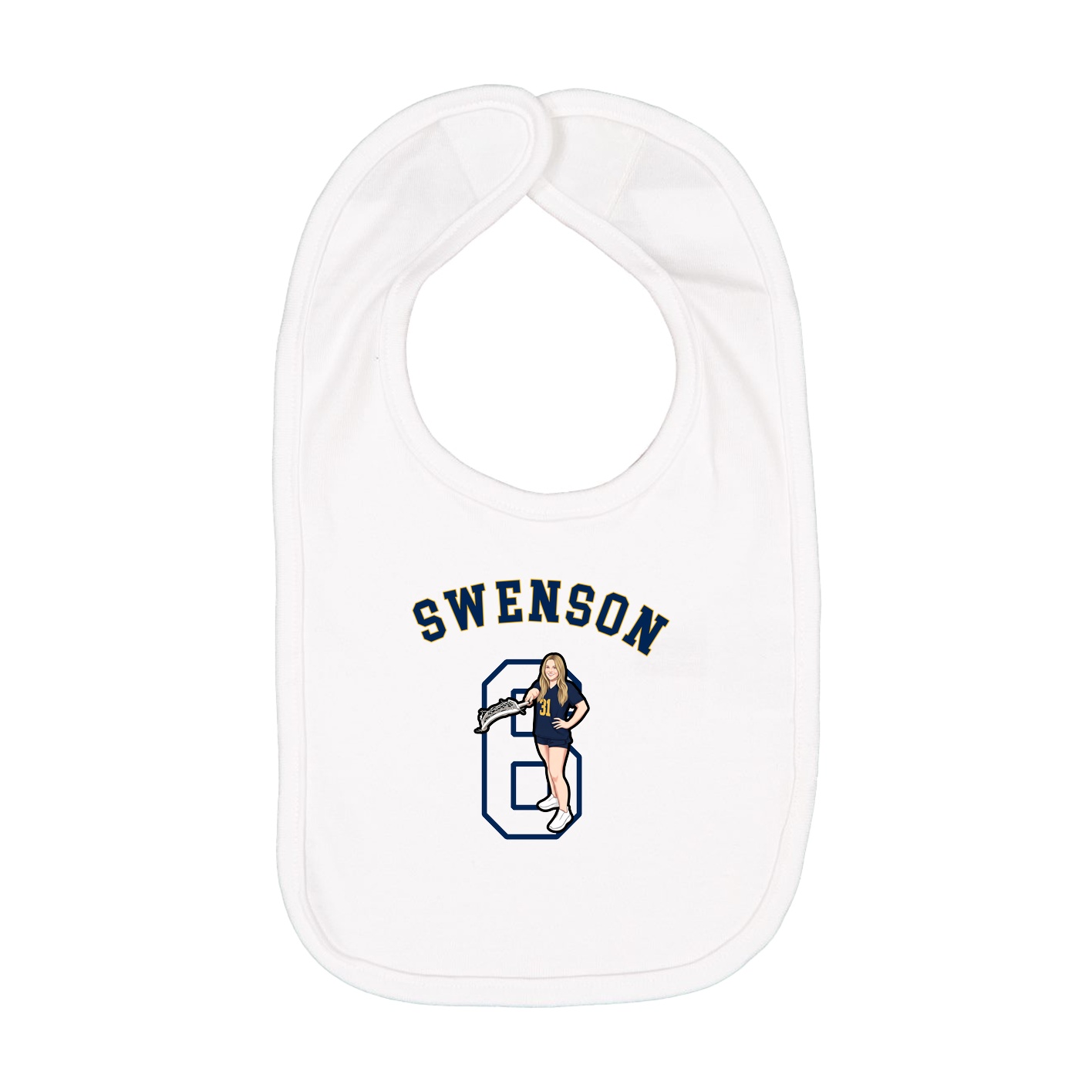 Infant Bib — Shirsey Arch in White