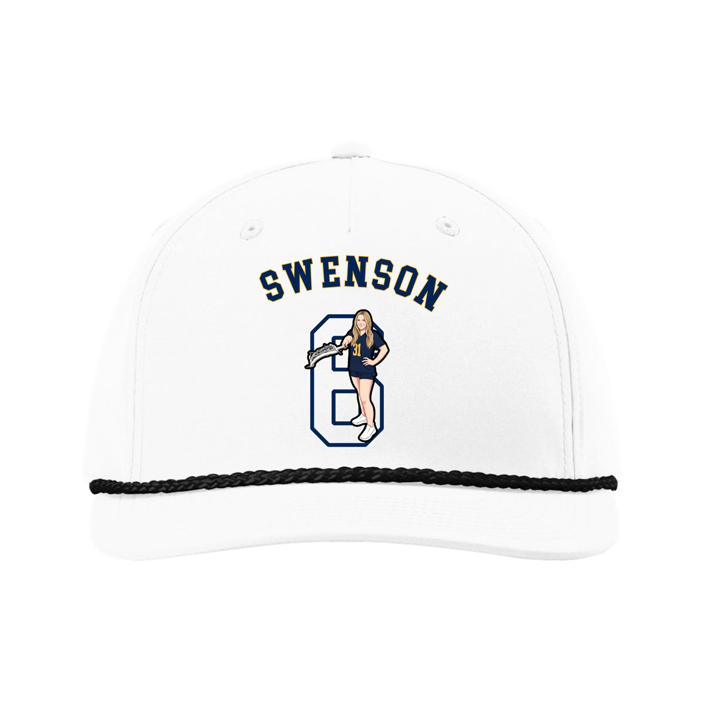Five-Panel Classic Rope Cap — Shirsey Arch in White