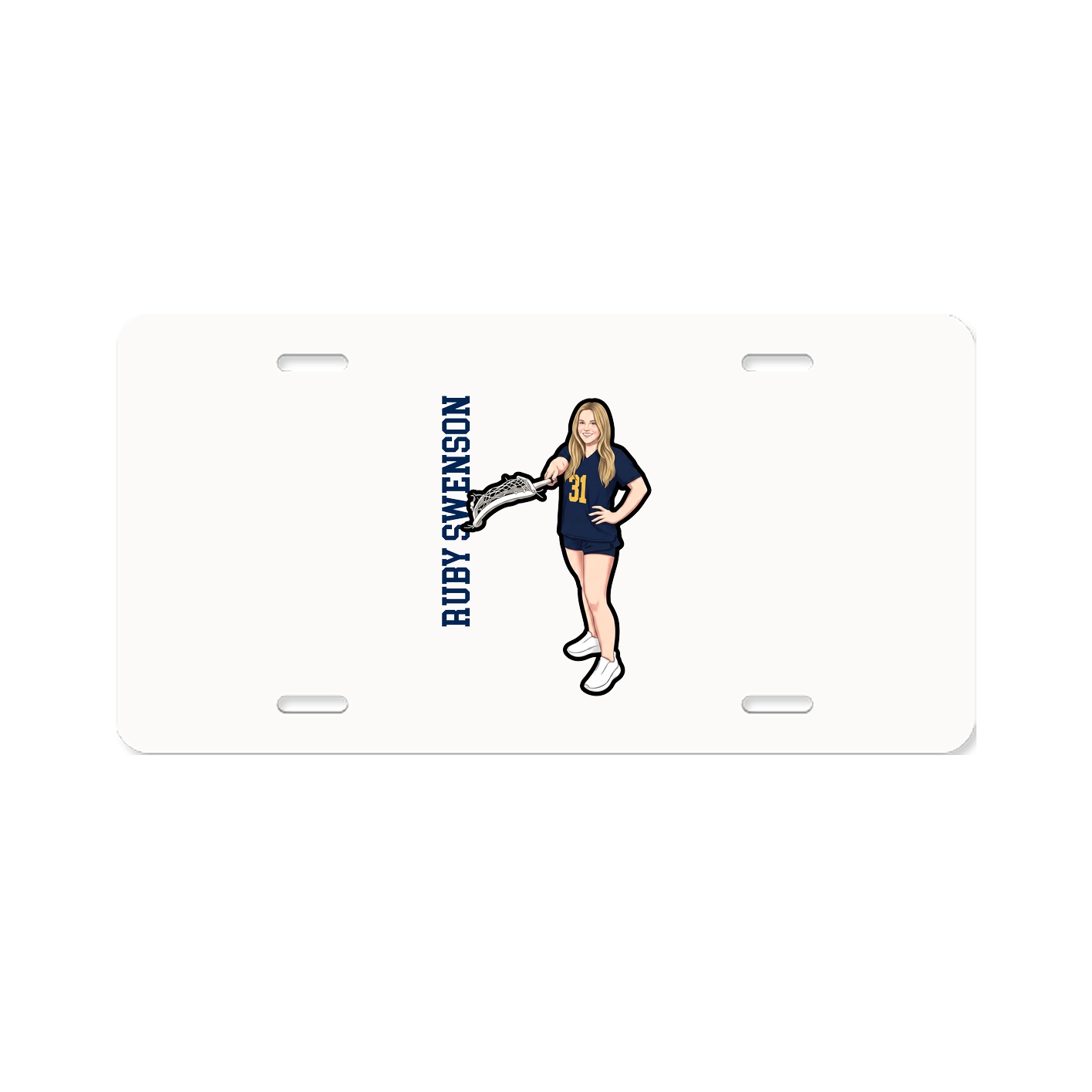 License Plate — Name Vertical in Classic