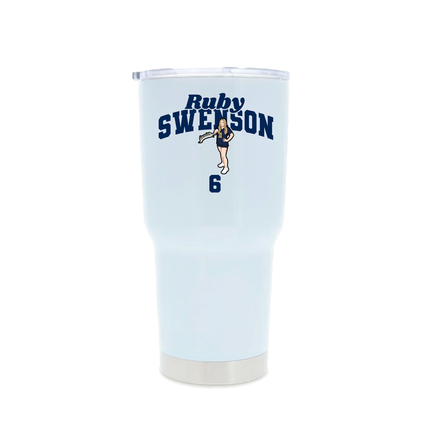 30oz Stainless Steel Tumbler — Signature Arch in White