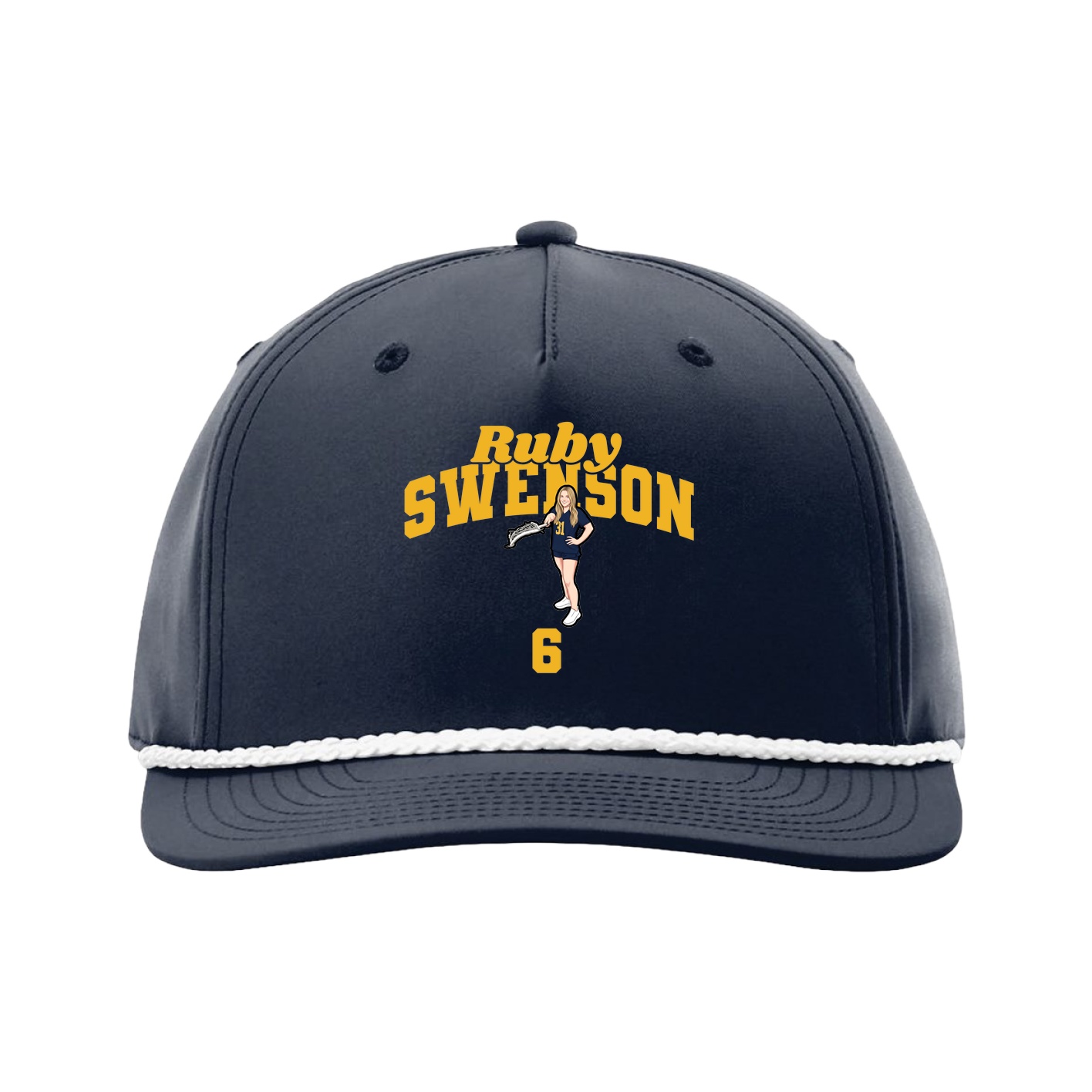 Five-Panel Classic Rope Cap — Signature Arch in Navy