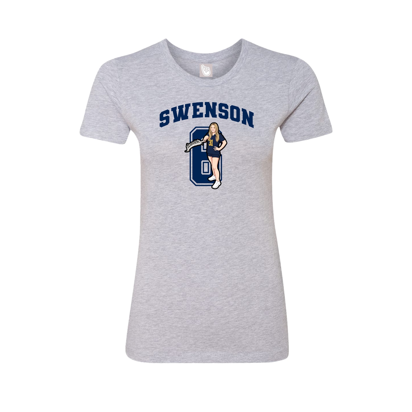 Womens Tee — Number in Grey