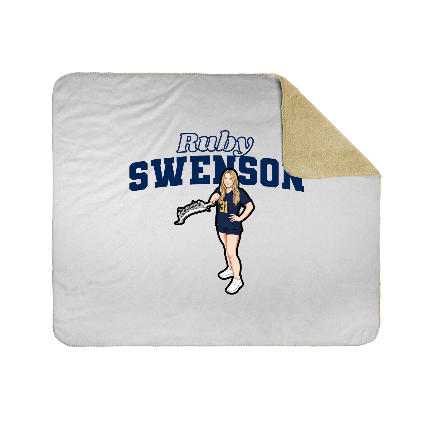 Throw Blanket — Name Arch in White