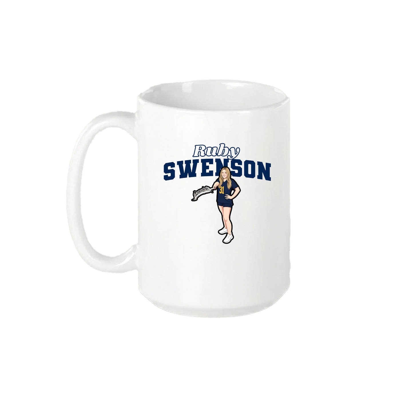 15oz Coffee Mug — Name Arch in White