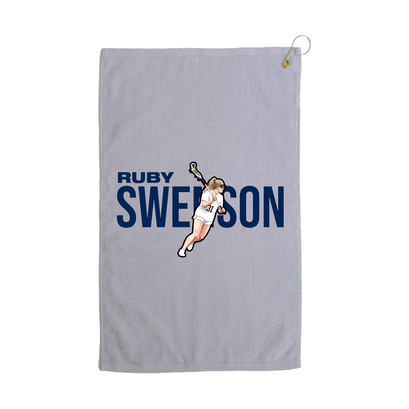 Golf Towel — Player Name in Grey