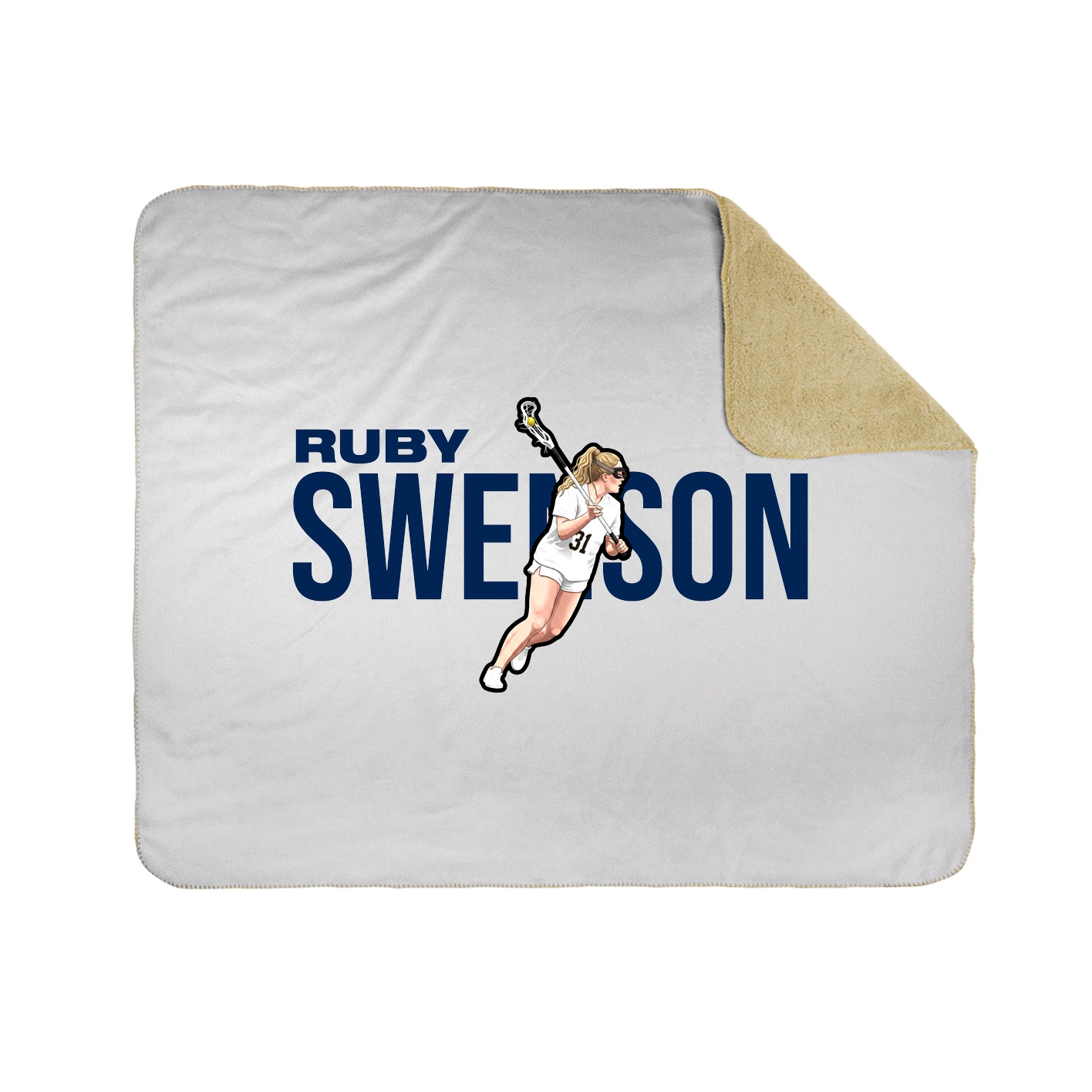 Throw Blanket — Player Name in White