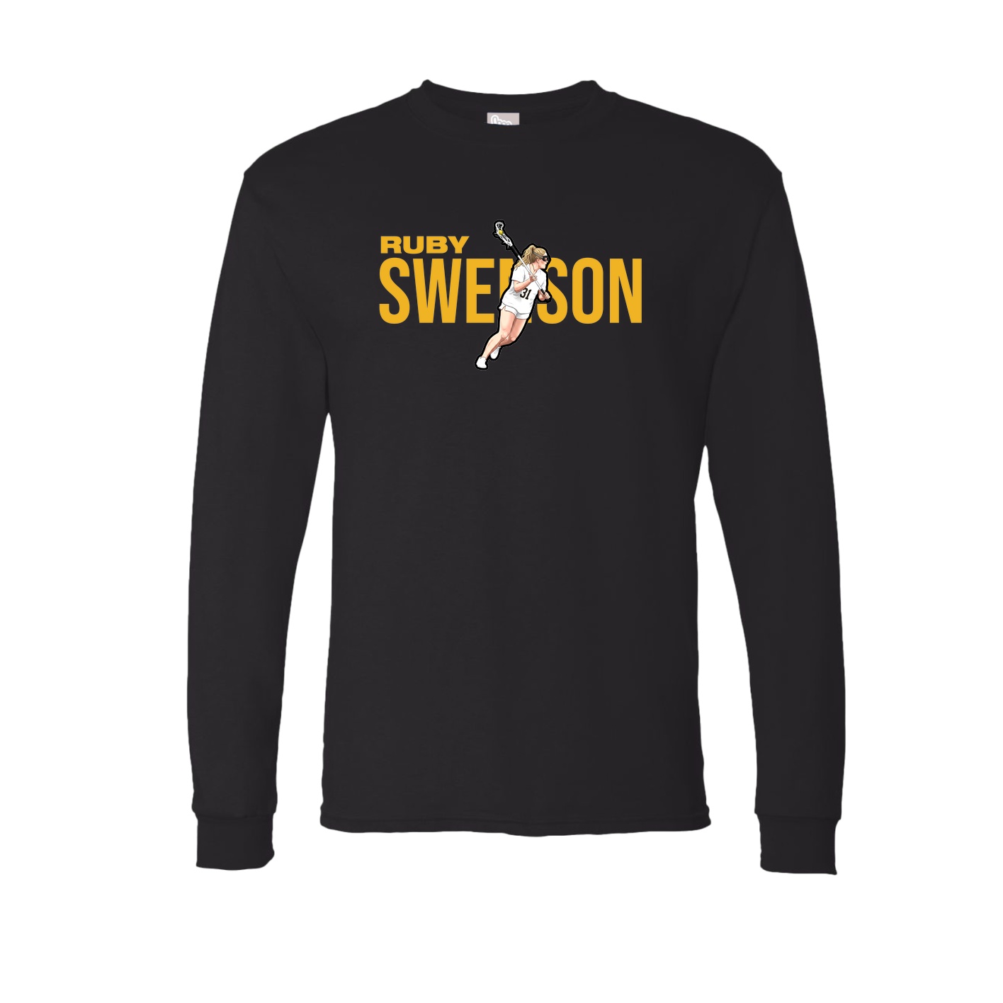 Long Sleeve Tee — Player Name in Black