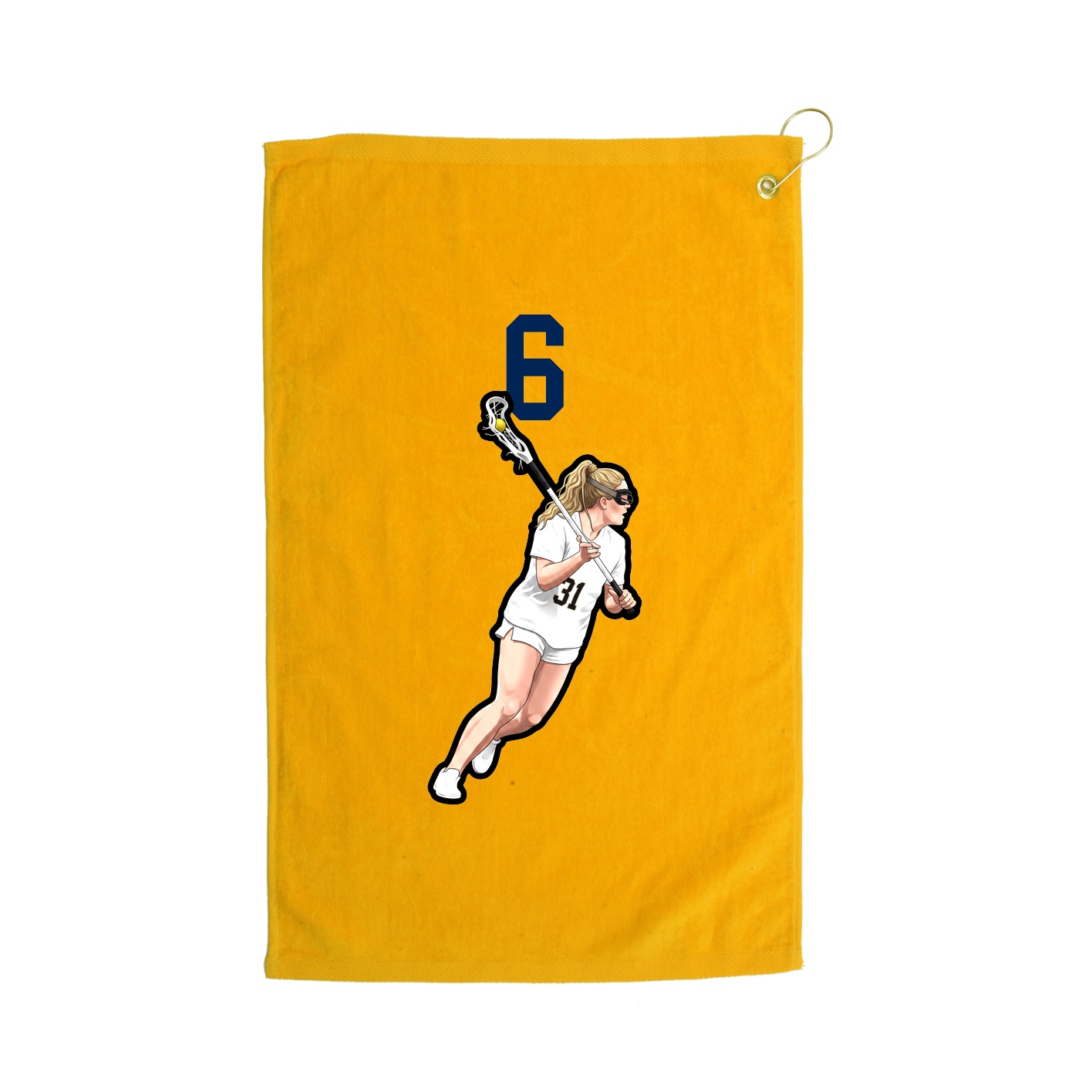 Golf Towel — Number Top in Gold