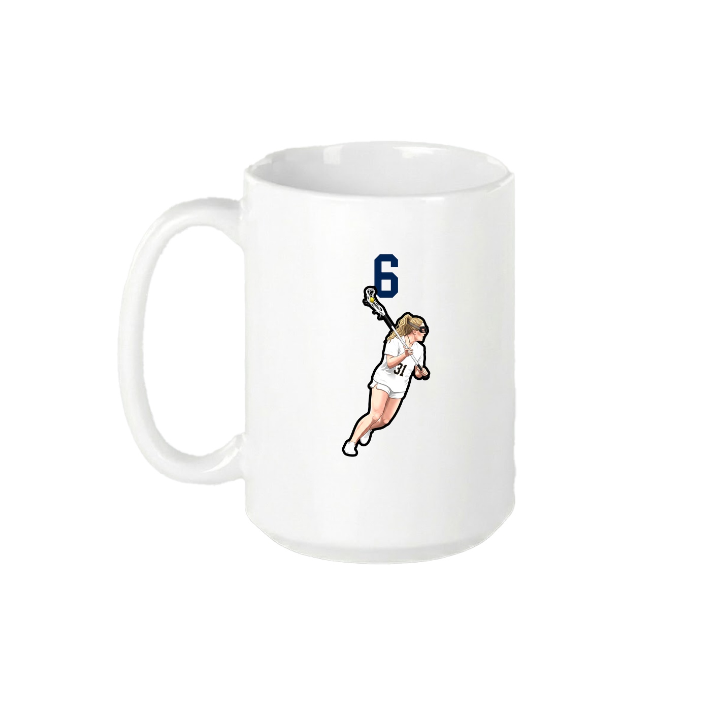 15oz Coffee Mug — Number Top in White