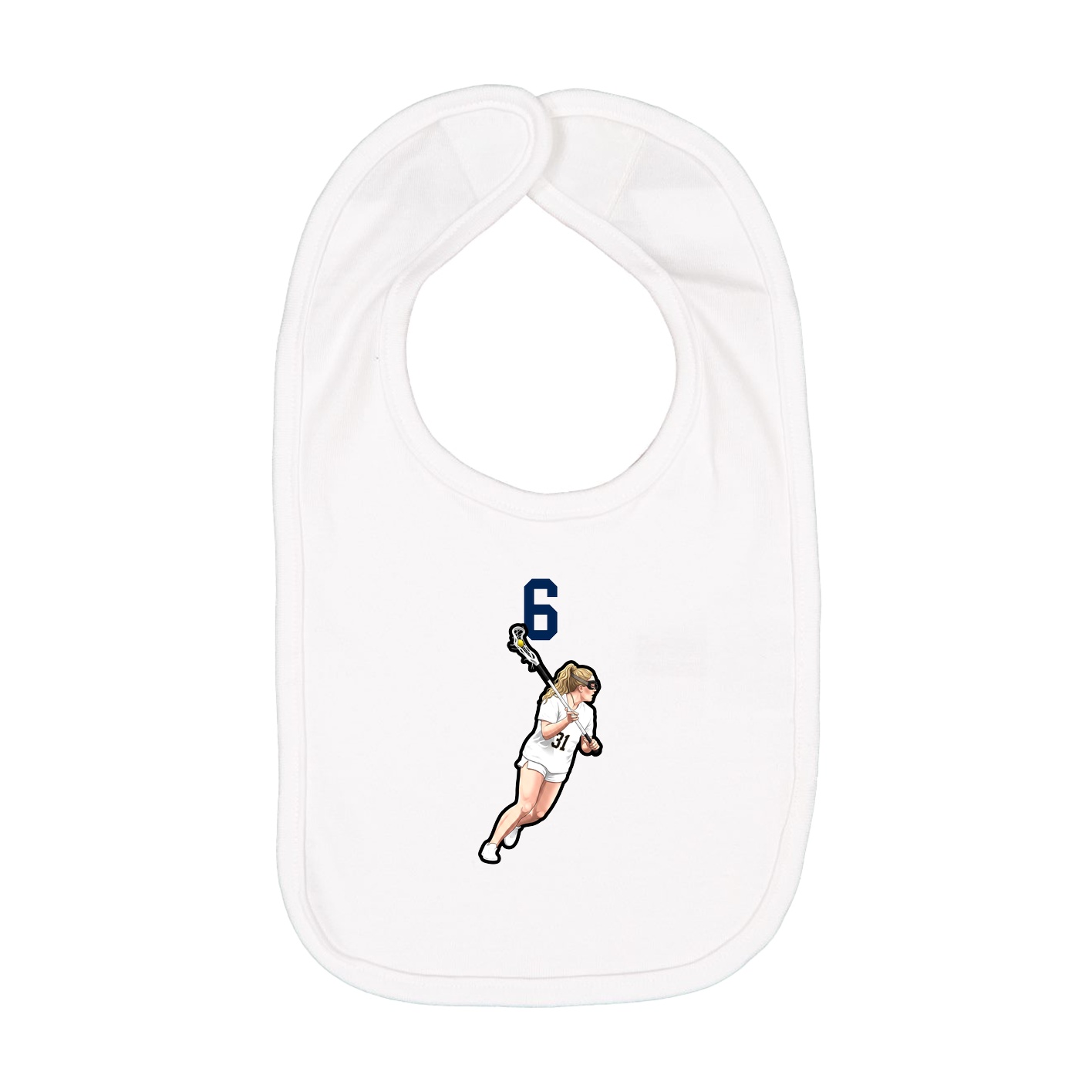 Infant Bib — Number Top in White