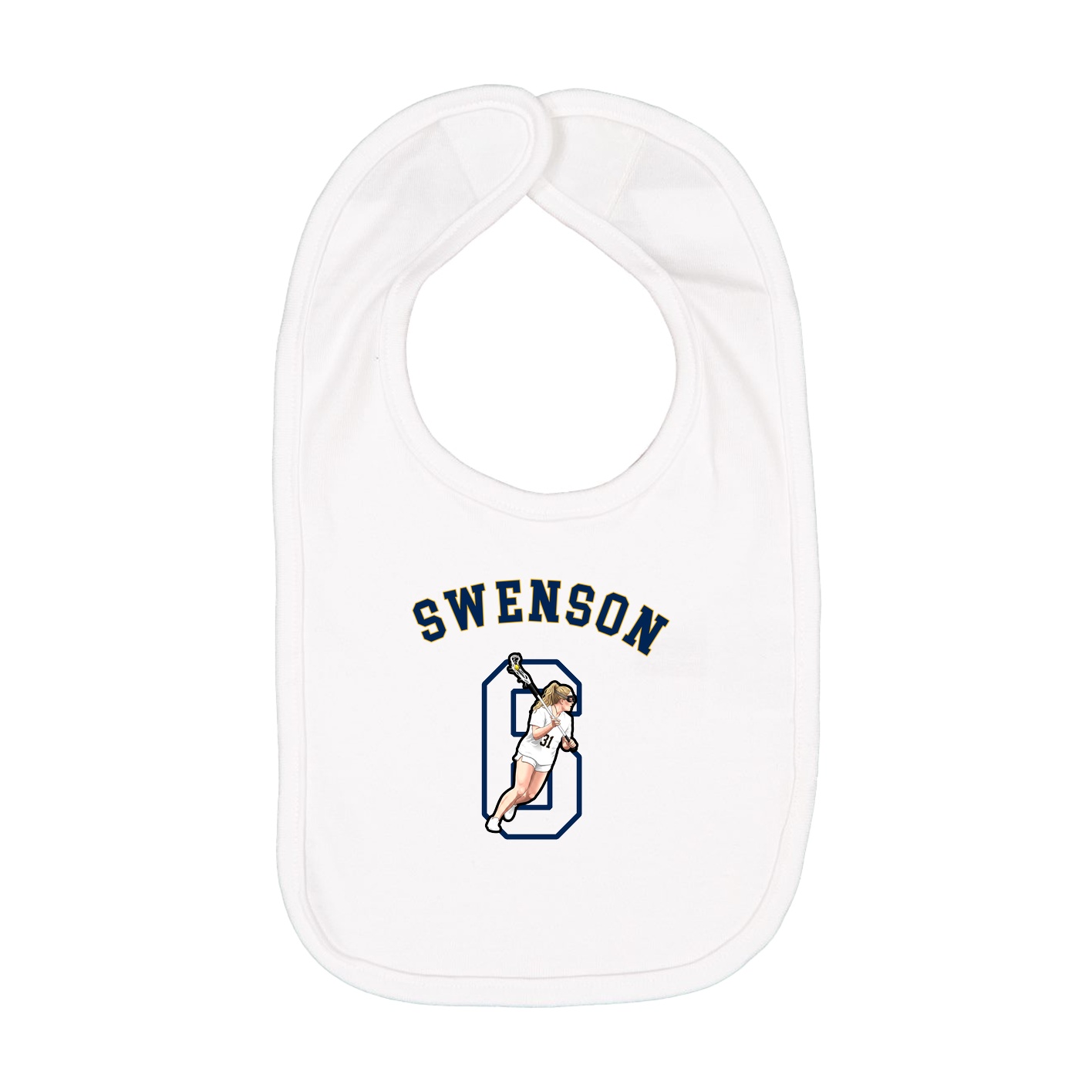 Infant Bib — Shirsey Arch in White