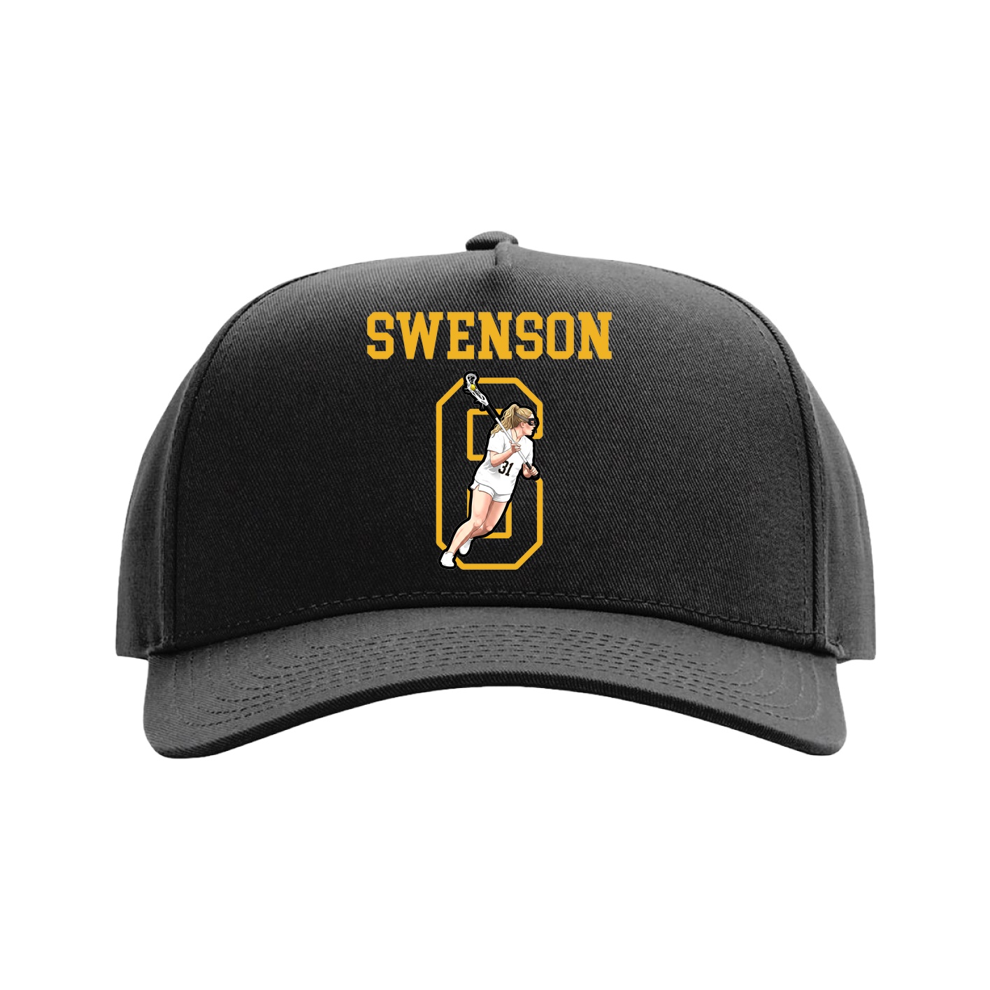 Full Fabric Five-Panel Champ Cap — Shirsey in Black