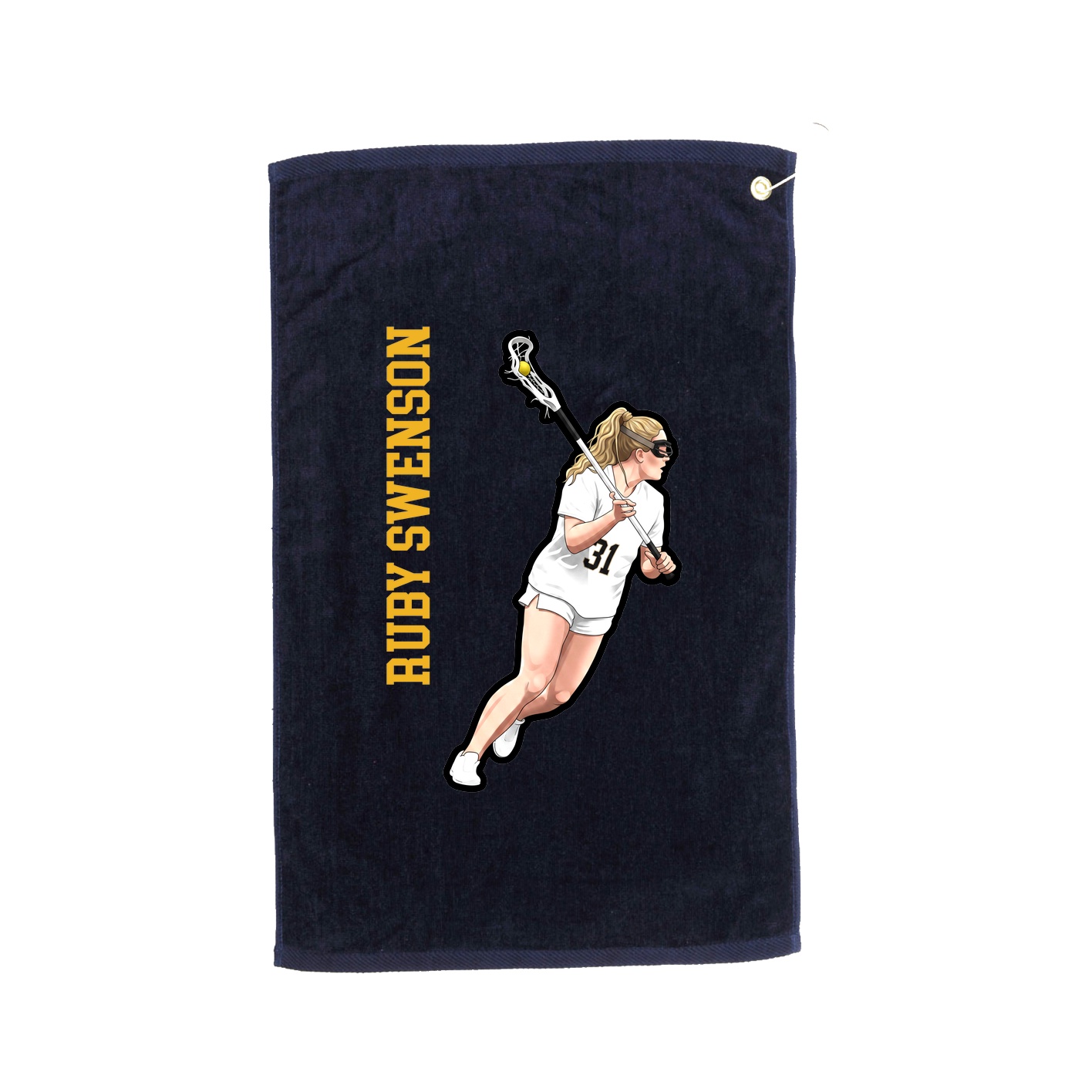 Golf Towel — Name Vertical in Navy