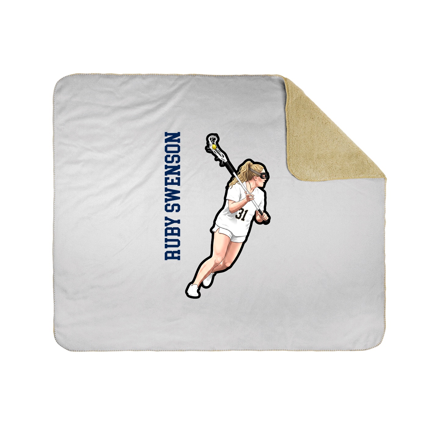 Throw Blanket — Name Vertical in White