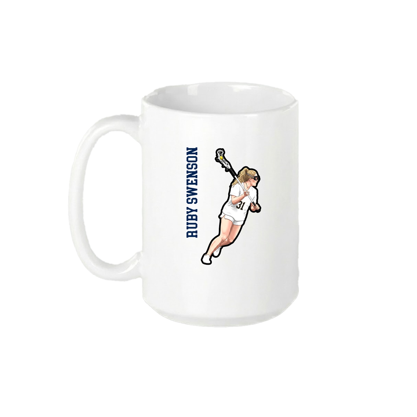 15oz Coffee Mug — Name Vertical in White
