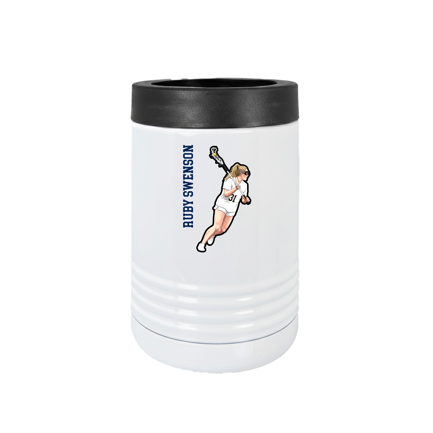Beverage Holder — Name Vertical in White