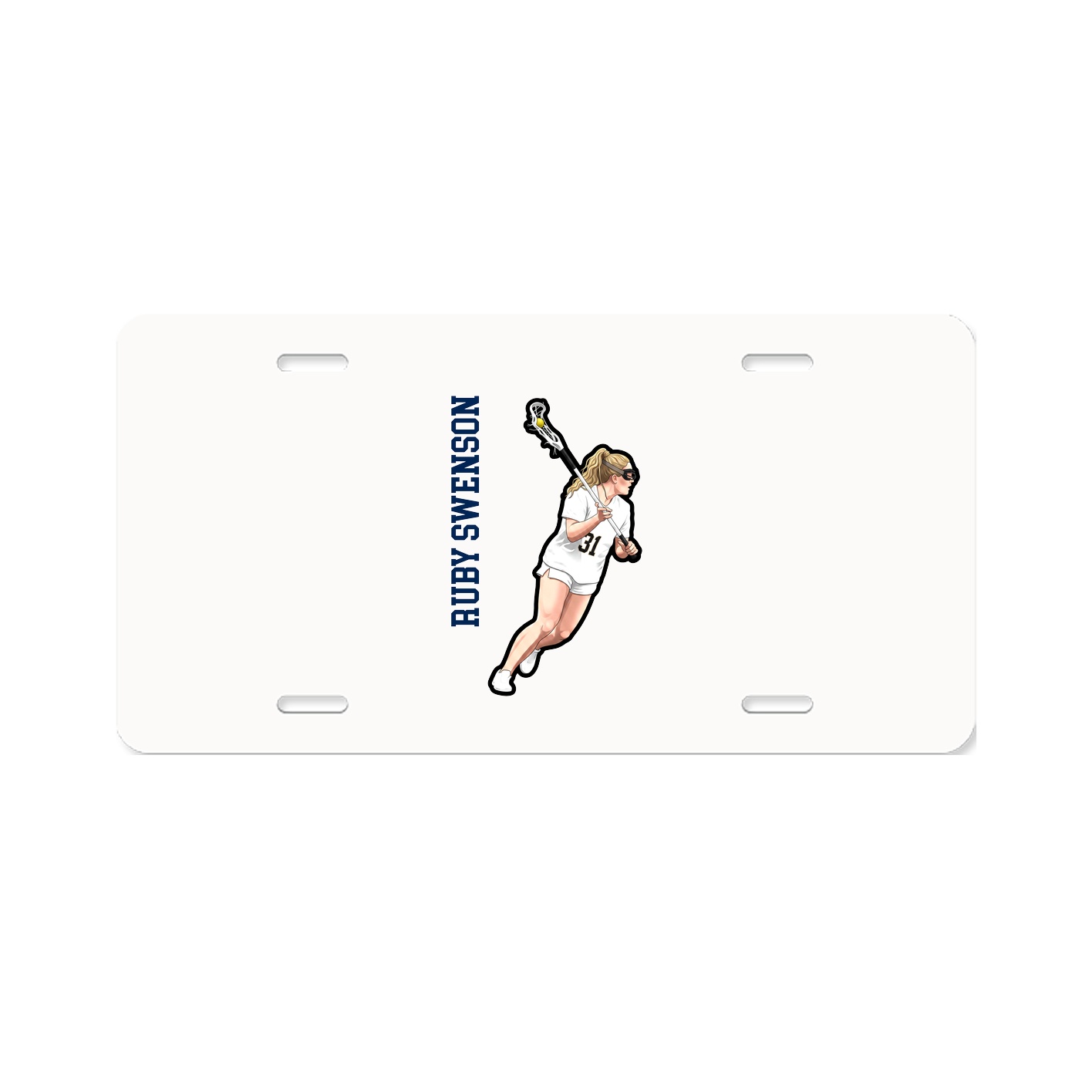 License Plate — Name Vertical in Classic