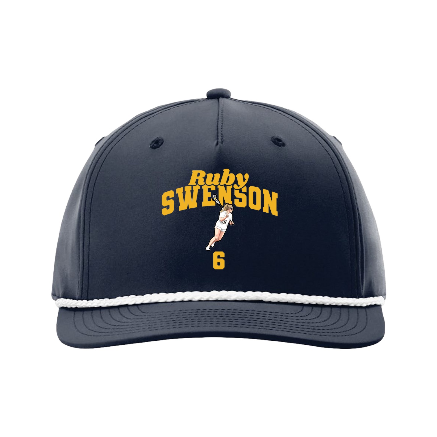 Five-Panel Classic Rope Cap — Signature Arch in Navy