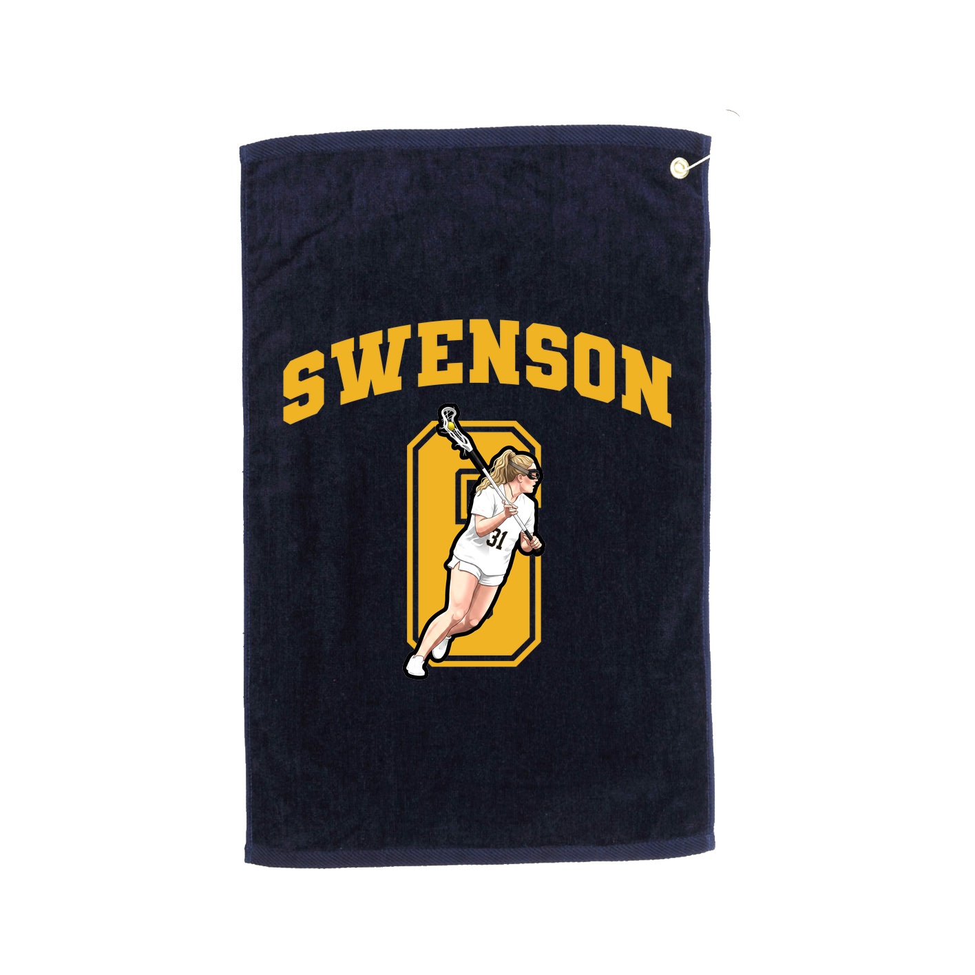 Golf Towel — Number in Navy