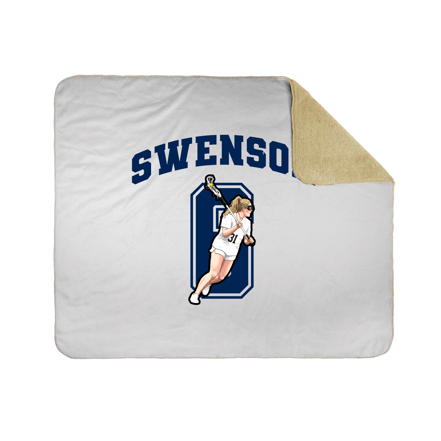 Throw Blanket — Number in White