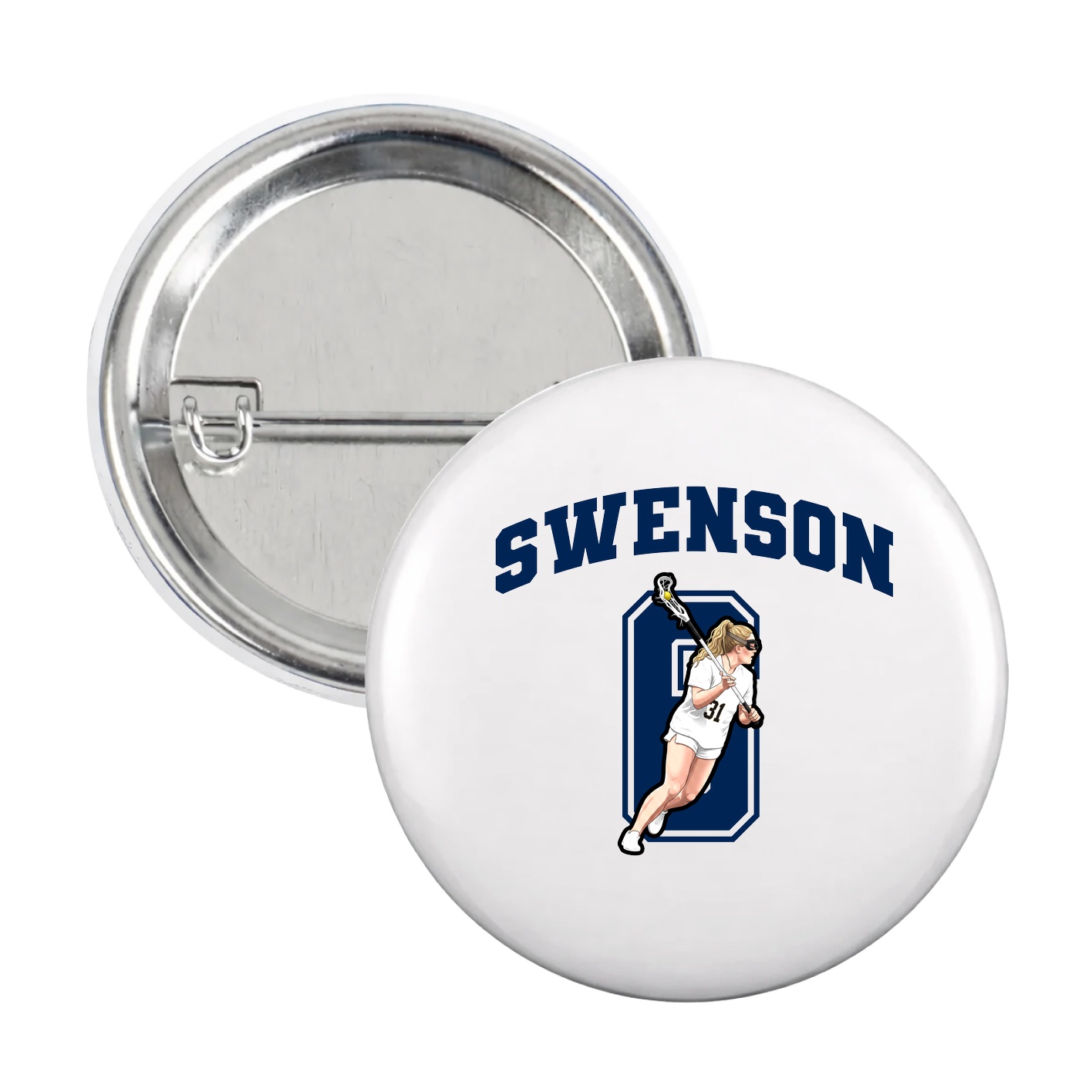 Game Day Button — Number in White