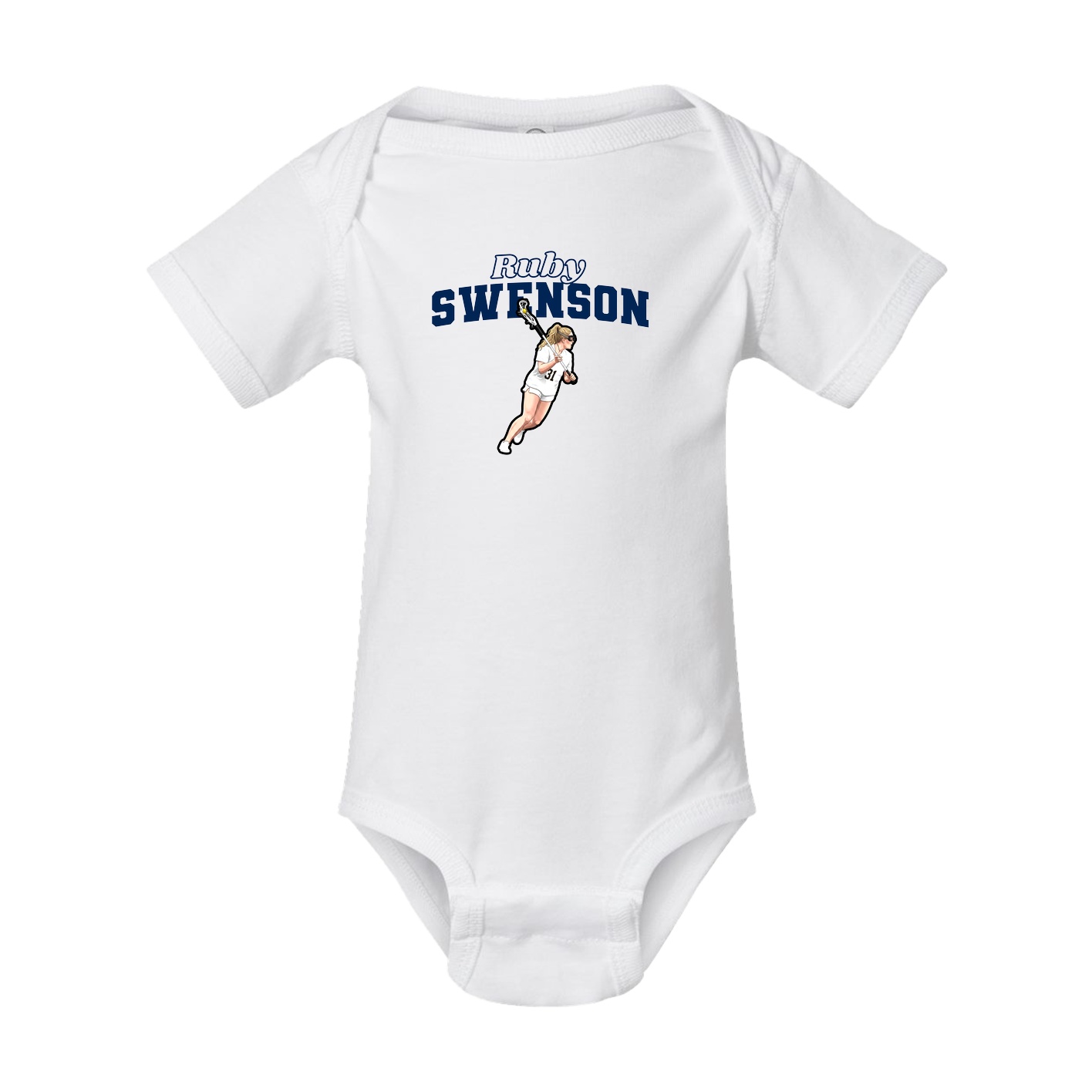 Baby Onesie — Name Arch in White