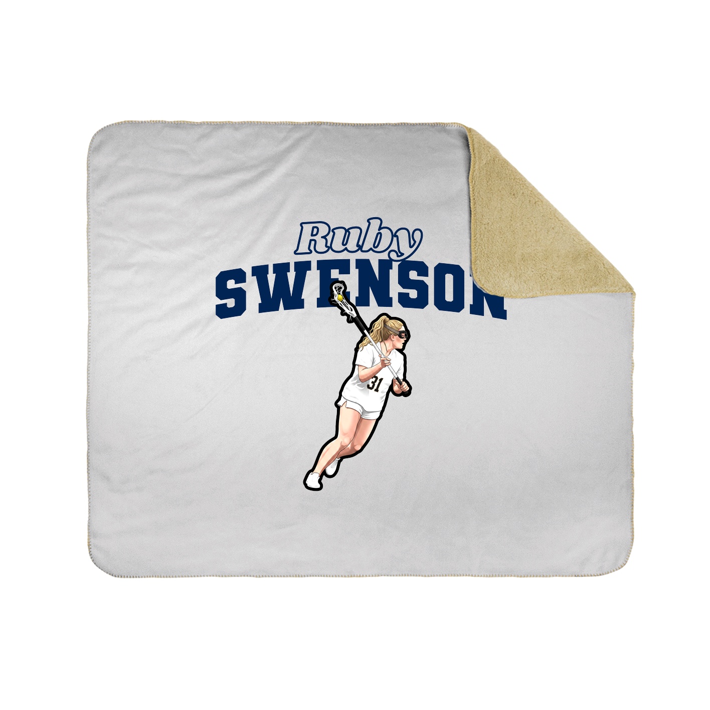 Throw Blanket — Name Arch in White