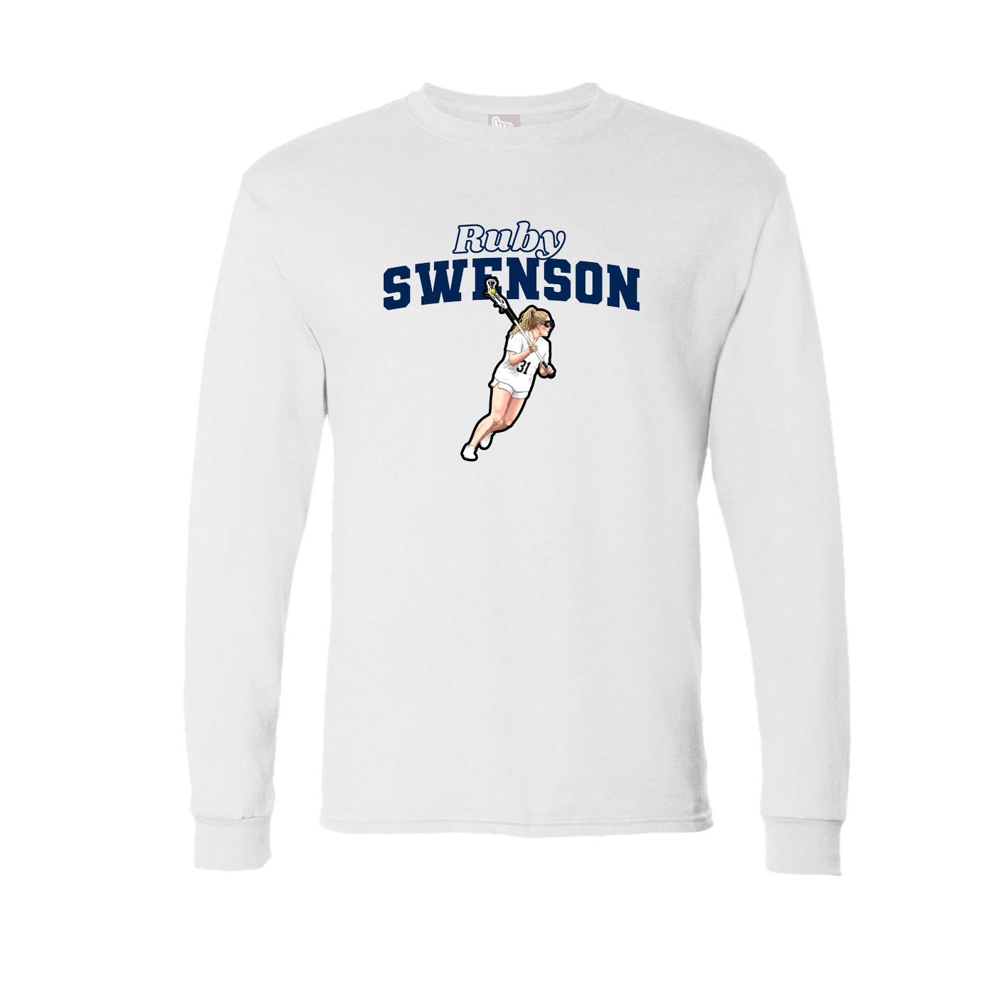 Long Sleeve Tee — Name Arch in White