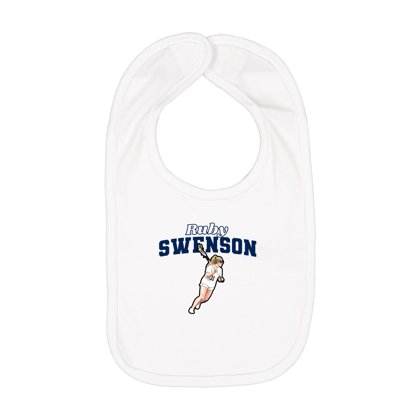 Infant Bib — Name Arch in White